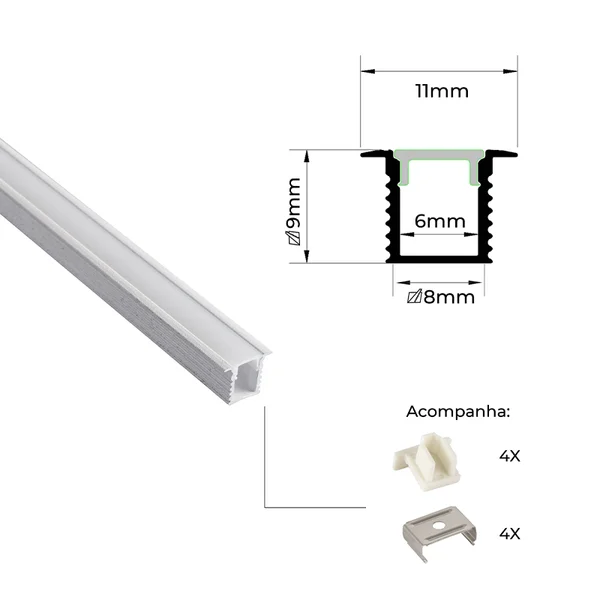 Nordecor Perfil de Embutir LITE 11X9MM