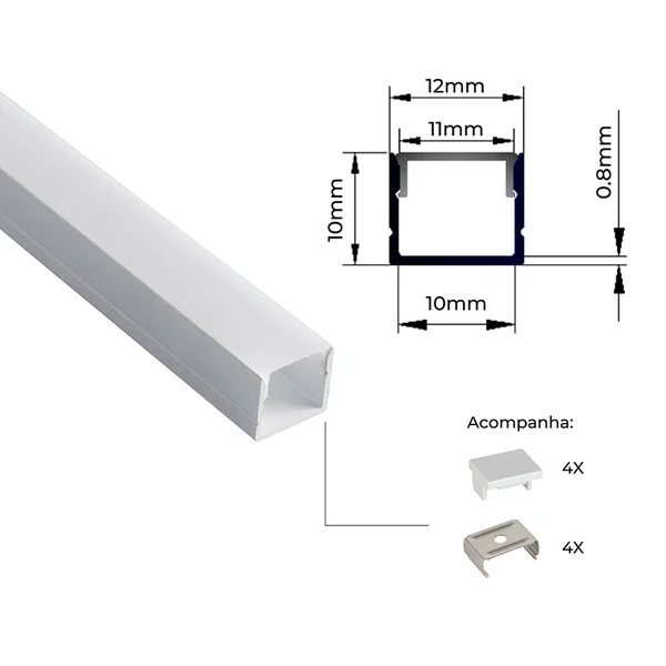 Nordecor Perfil de Sobrepor AXIS 12X10MM