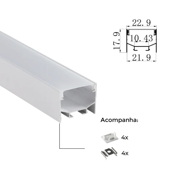 Nordecor Perfil de Sobrepor BRISE 23X18MM