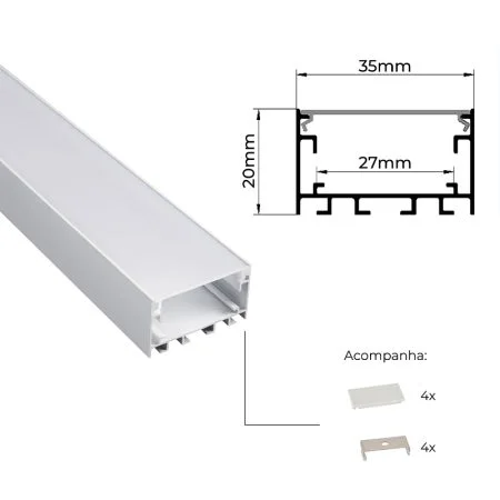 Nordecor Perfil de Sobrepor VAST 35X20MM