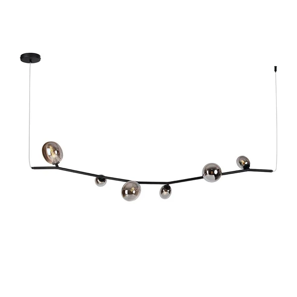 UsinaDesign Pendente Olive Horizontal Preto com Fumê