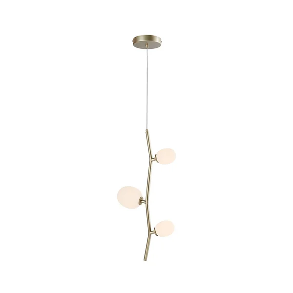 UsinaDesign Pendente Olive Vertical Dourado com Branco