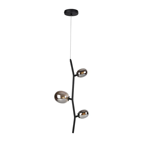 UsinaDesign Pendente Olive Vertical Preto com Fumê